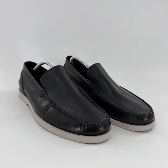 Cole Haan American Classics Black Leather Moc Toe Slip On Loafers Mens Shoes